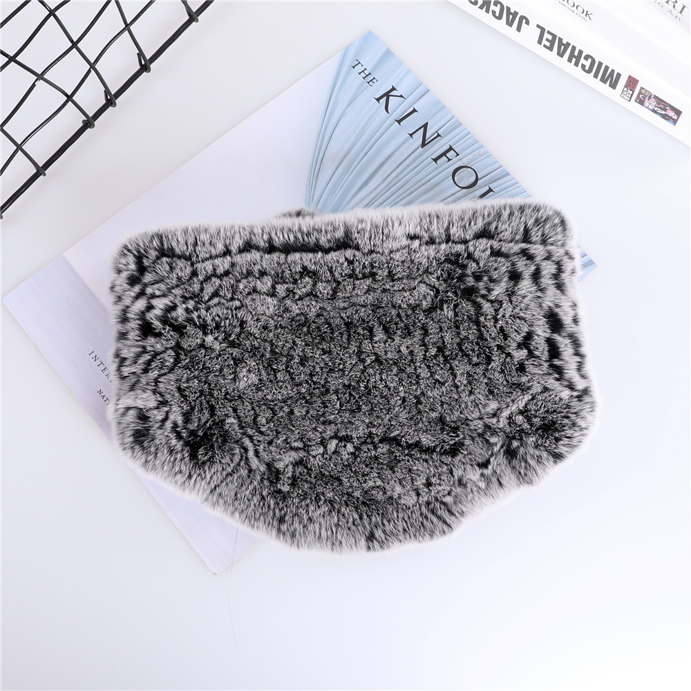 Mode hiver réel Rex fourrure de lapin Snood anneau Triangle écharpe femmes foulards dames écharpes chaud cou plus chaud fermé par crochets