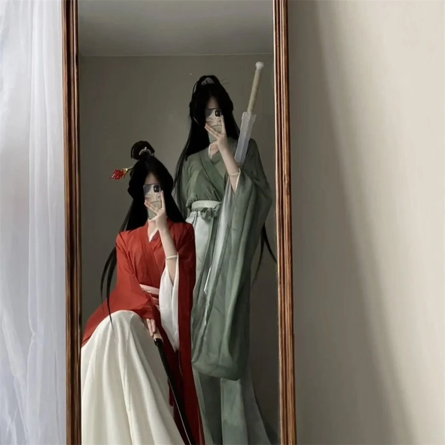 WeiJin – robe Hanfu rouge de la dynastie, vêtements traditionnels chinois pour femmes, Costumes de danse de princesse Cospaly de scène rétro