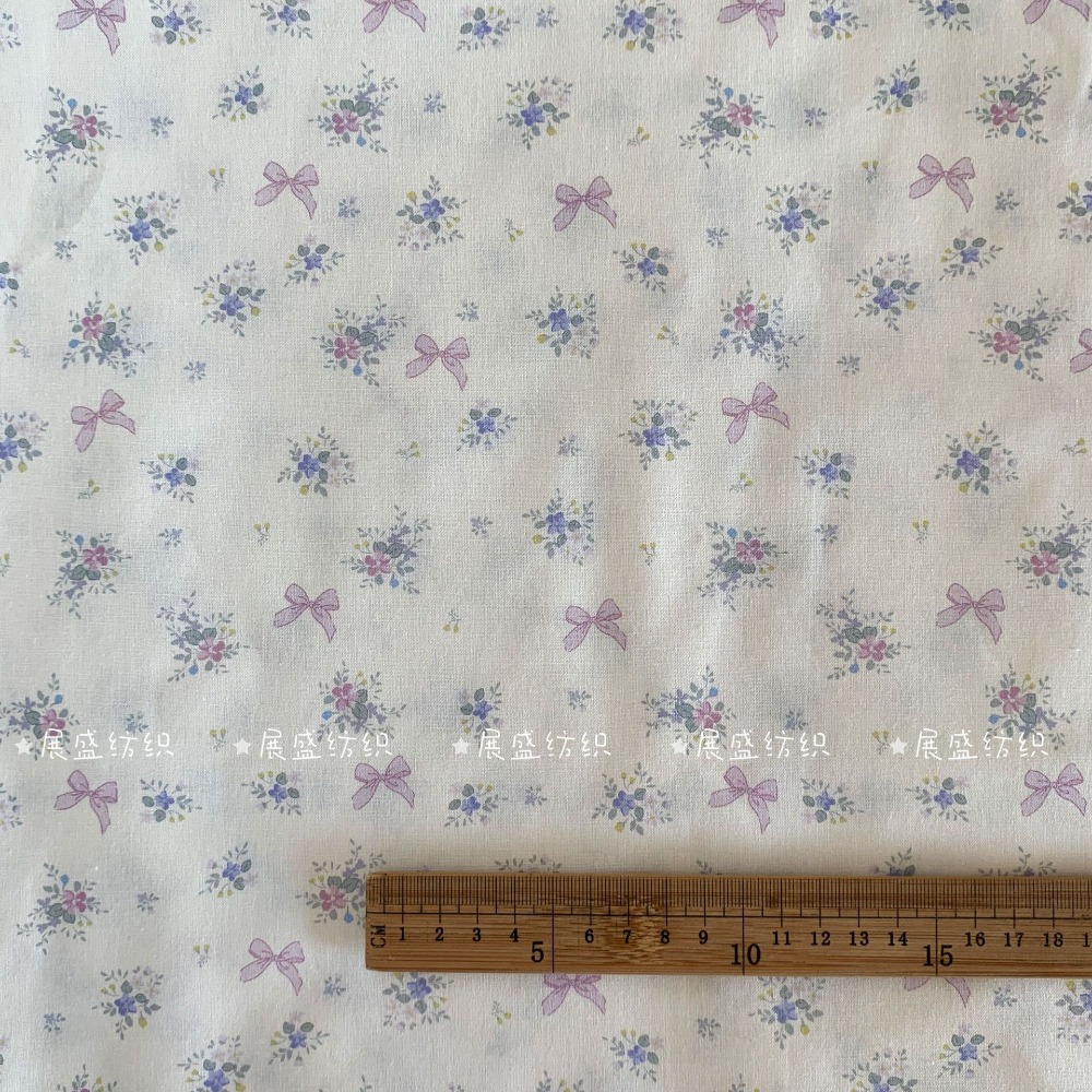 Tissu en coton 40s à nœud papillon floral 140x50cm, attaches pour cheveux, vêtements pour animaux de compagnie, vêtements pour enfants, pyjamas, robes pour femmes, tissu de couture