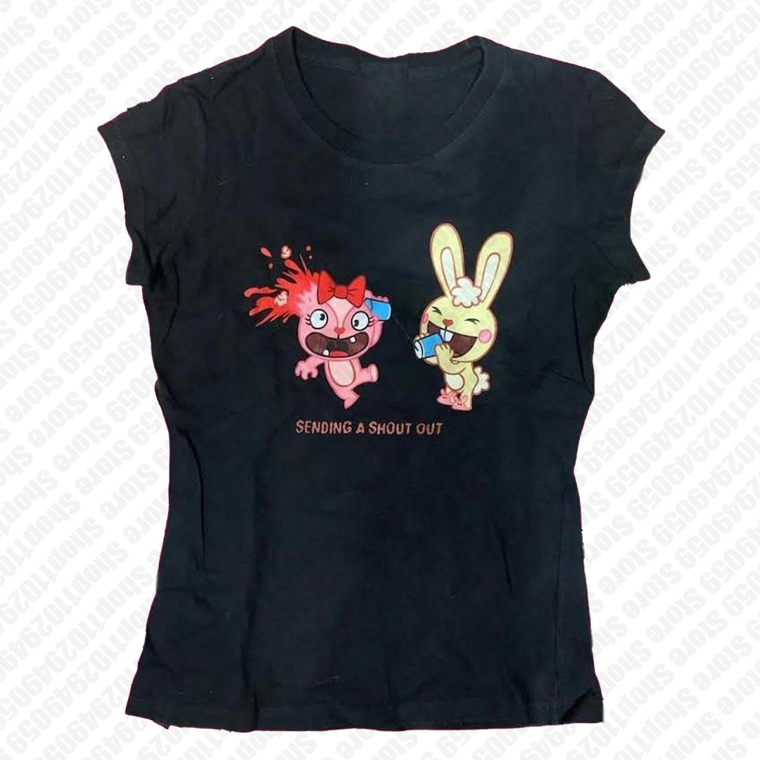 Harajuku vêtements Simple Vintage t-shirt esthétique T-shirts décontractés Emo filles Y2k anime Streetwear col rond 90s texte impression haut pour femme