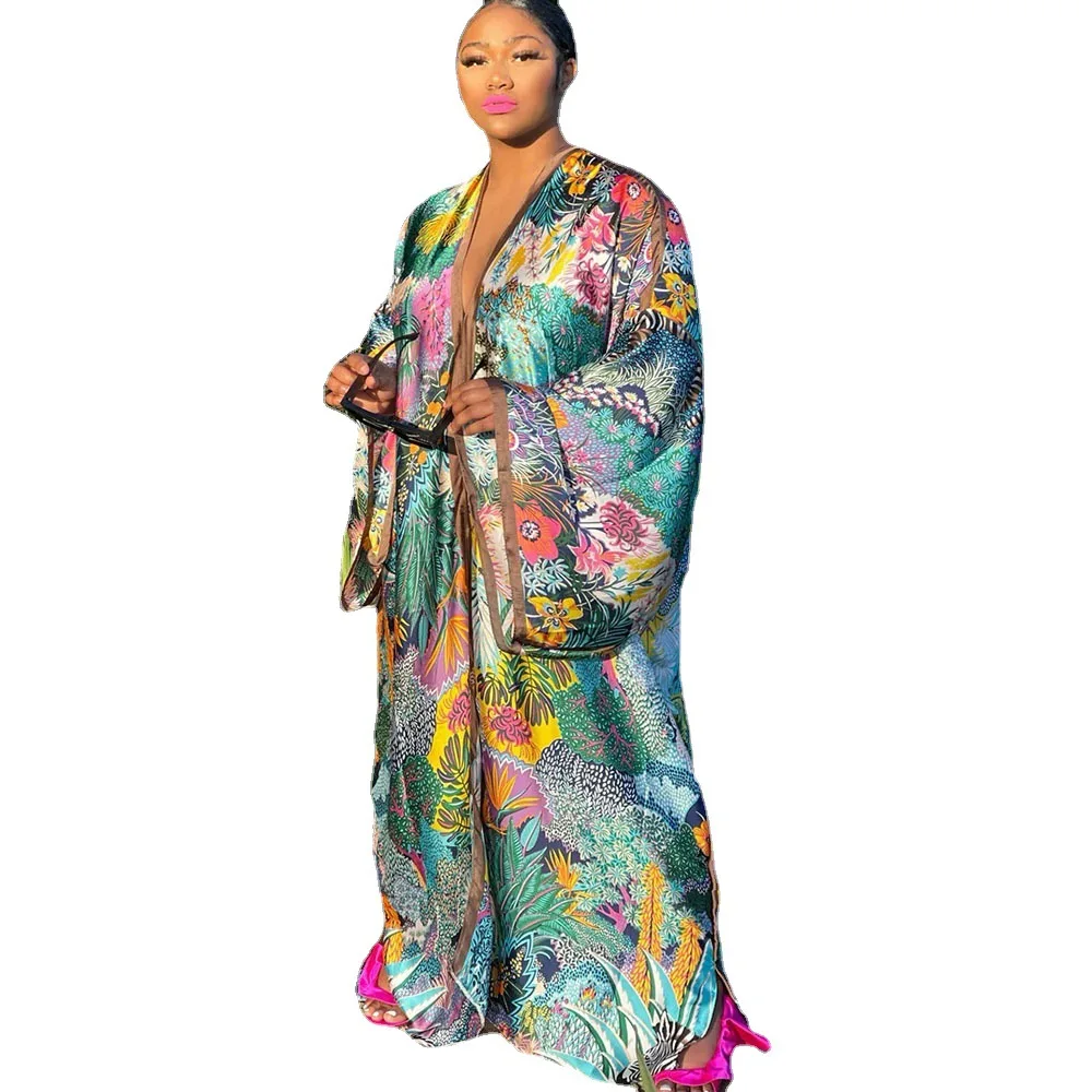 Kimono Traditionnel Japonais pour Femme, Longue Robe Maxi, Cardigan, Chemisier, Chemise Imprimée, 2024