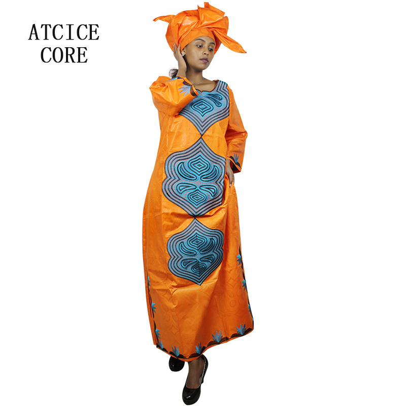 Robes africaines pour femmes, manches 3/4, robe grande taille avec écharpe