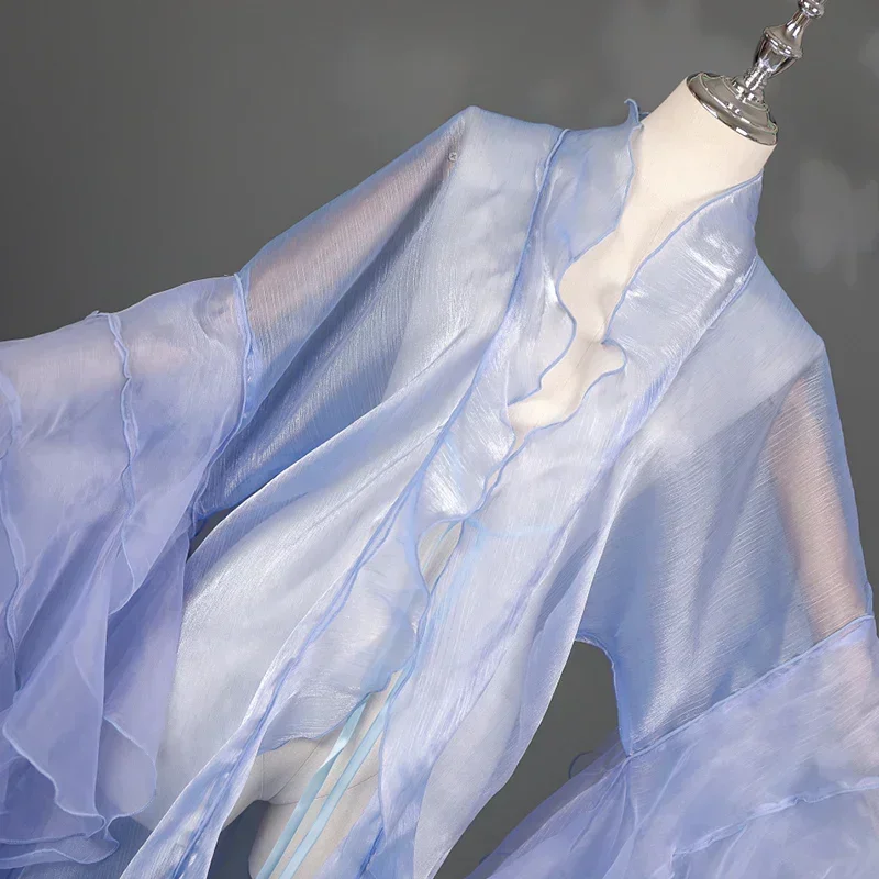Cardigan Hanfu chinois, style ancien, manches larges, robe fluide, costume de scène de fée, robe de danse de princesse, robe élégante, pardessus