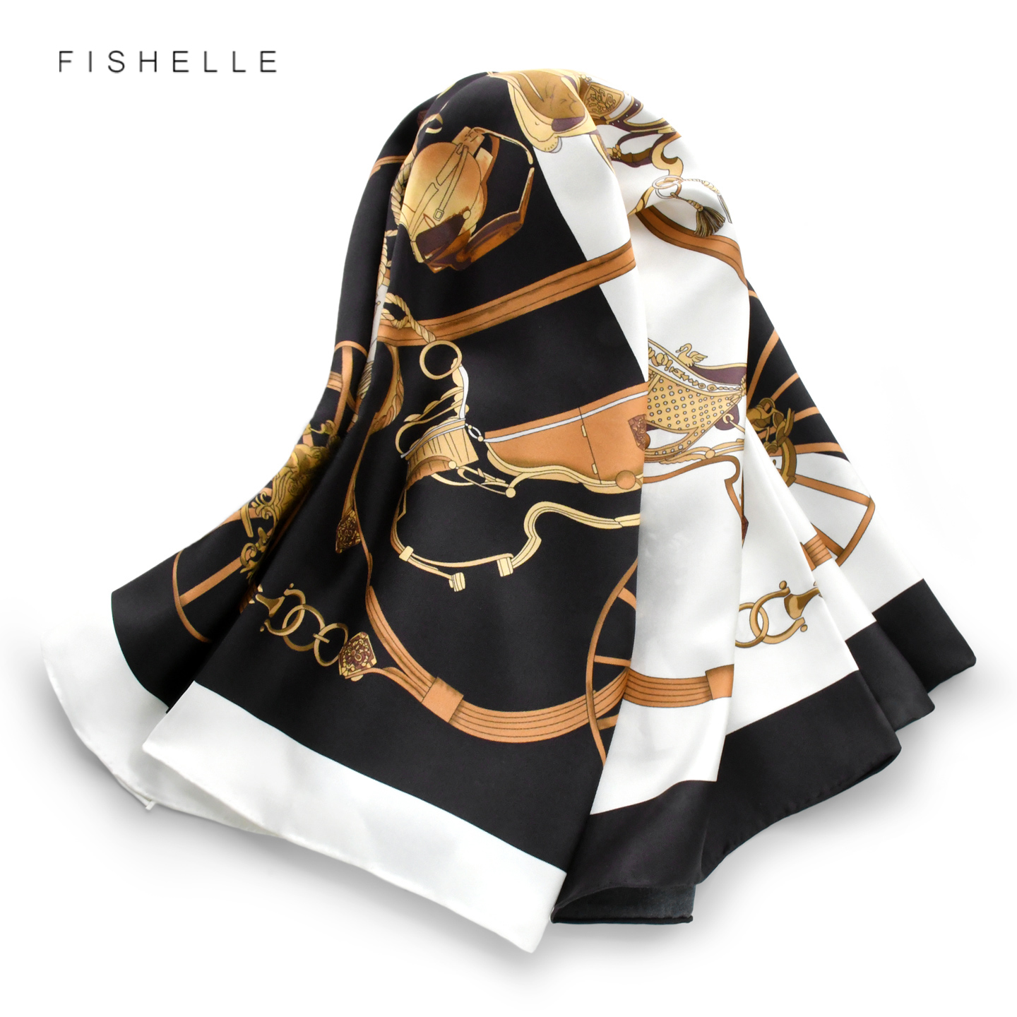 Écharpe de luxe en soie de mûrier 100% pour femme, foulard carré en twill 14MM, châle, bandana, 90x90CM, haute qualité