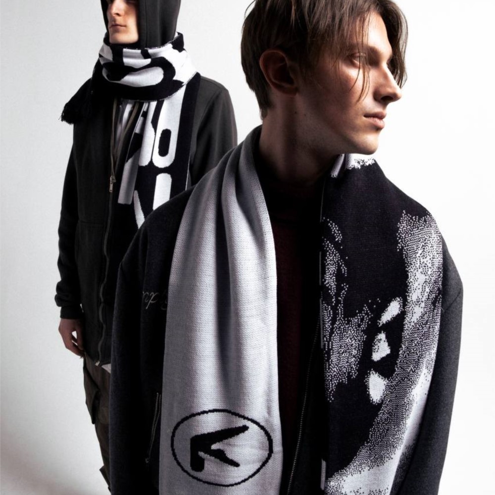 Punk Aphex Twin écharpe tricot Hip Hop hommes Streetwear Harajuku Goth châle foulards Y2k Vintage chaud unisexe accessoires coréen BF