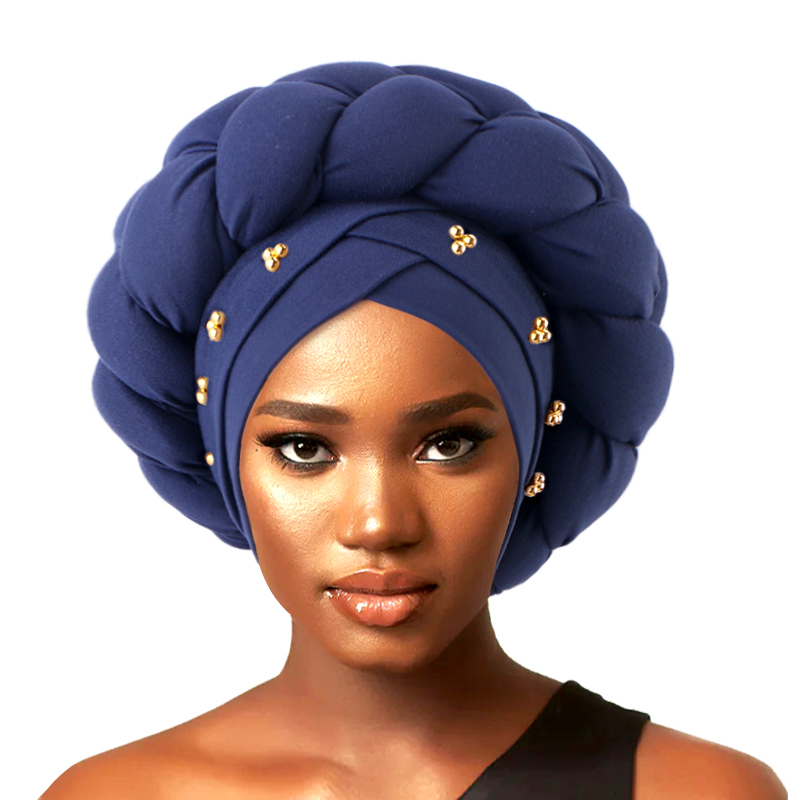 Casquettes Turban tressées pour femmes, couvre-chef musulman, foulard, Bonnet, bandeau, chapeau indien africain, accessoires pour cheveux