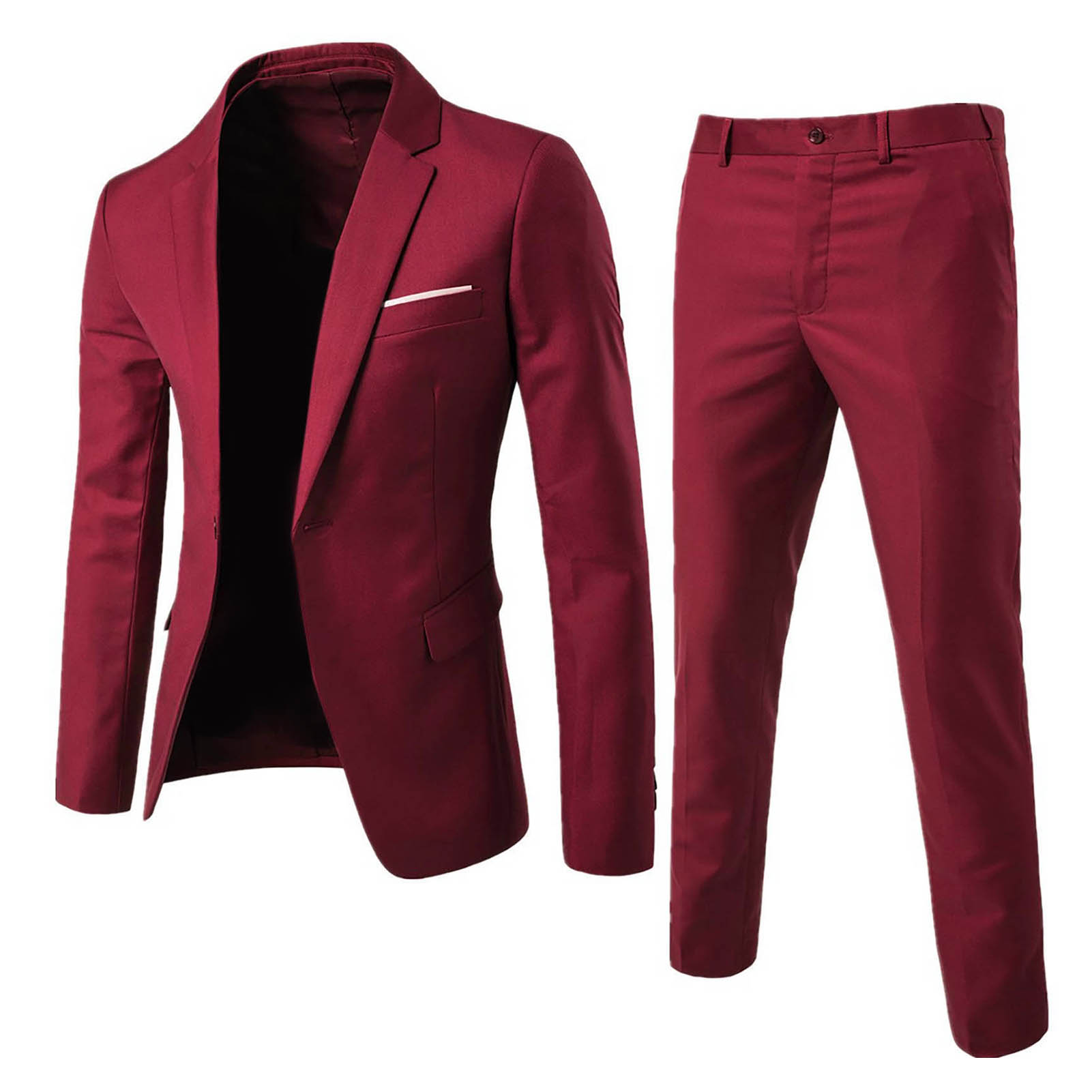 Costume de mariage de luxe 2 pièces pour hommes, mode slim, couleur unie, costume de bureau d'affaires, ensembles pantalons pour hommes de grande taille