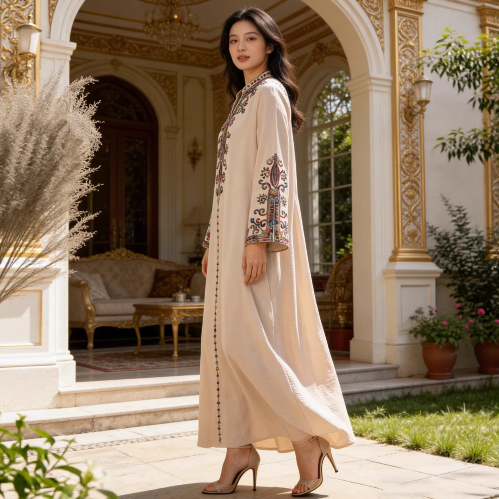 Abaya musulman pour femmes robes de soirée broderie longue Robe Eid Ramadan dubaï Abayas caftan arabe Jalabiya modeste robes maroc