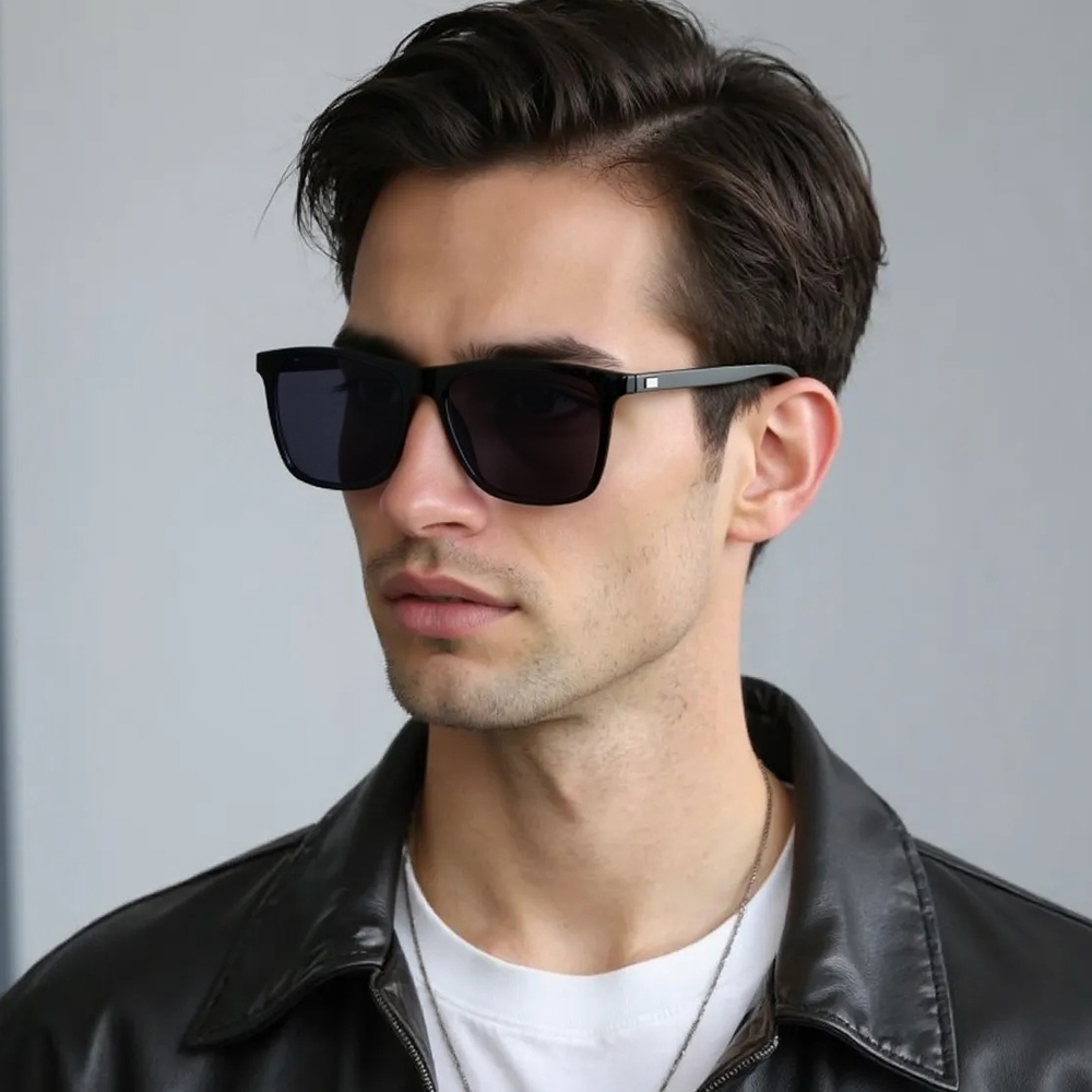 Lunettes de soleil polarisées carrées classiques pour hommes, lunettes de soleil en métal de haute qualité, mode masculine, extérieur, anti-absorbe ouissement, nuances de conduite