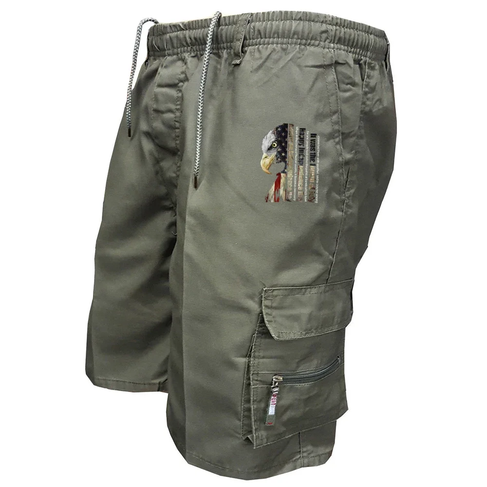 Shorts de travail cargo pour hommes à taille élastique, style décontracté de rue, coupe ample, leggings de loisirs Harajuku