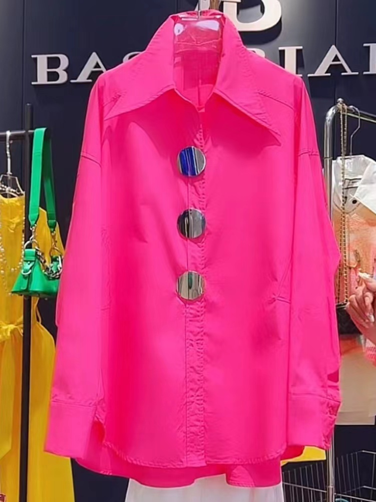 Chemises et chemisiers mi-longs en coton pour femmes, hauts élégants, décontractés, printemps, ventes de vêtements, 2024