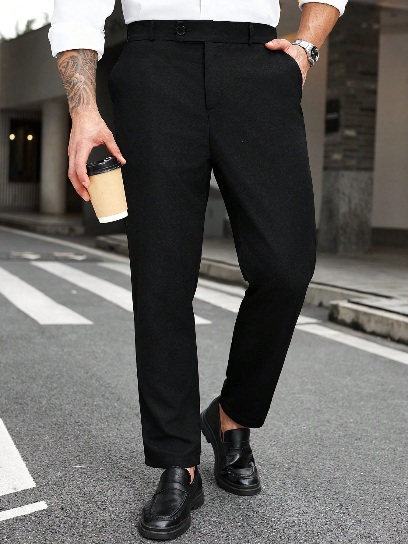 Pantalons décontractés pour hommes grande taille, tendance, mode, affaires, loisirs, pour hommes grande taille