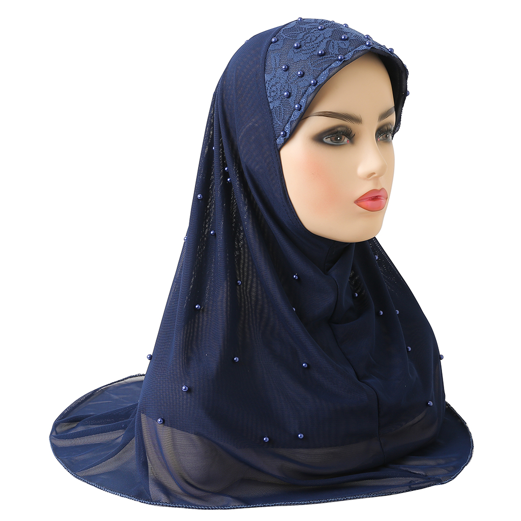 H078 Hijab musulman pour filles, foulard doux en tulle à deux couches, chapeau islamique, turban Amira à enfiler, magnifique foulard pour fille de 10 ans