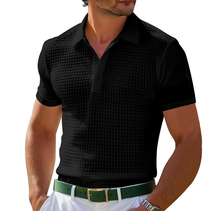 T-shirt Polo pour hommes, nouveau Style d'été, mode européenne et américaine, classique, confortable, respirant, gaufré, couleur unie