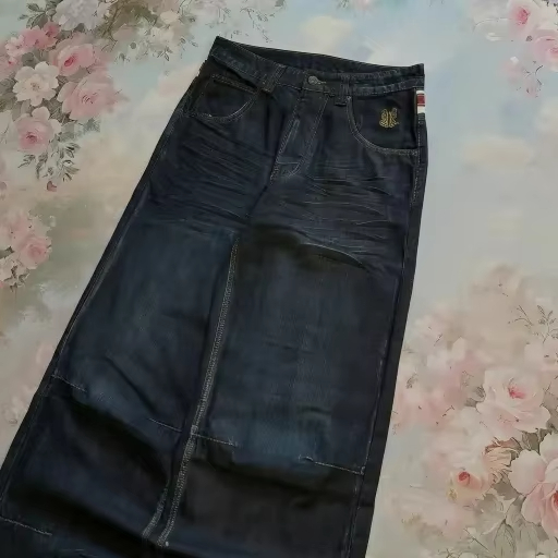 Jean baggy délavé taille haute pour hommes et femmes, motif Union Jack vintage, coupe large, style streetwear décontracté 2026