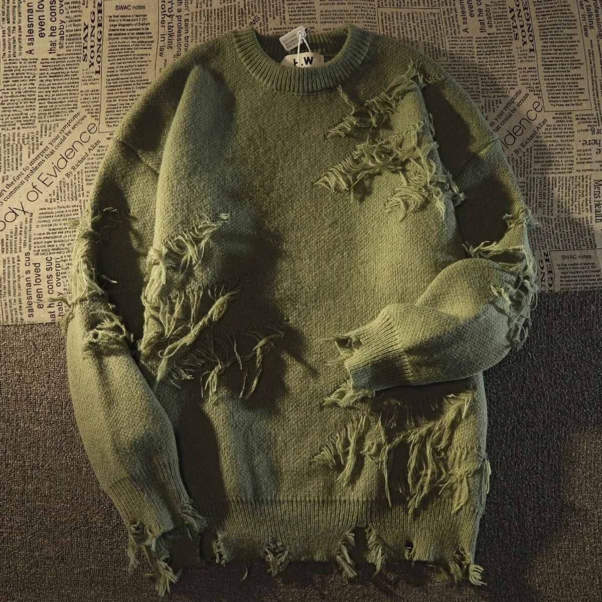 Pulls surdimensionnés en tricot à col rond avec glands, pull à trous, vêtements de style coréen, tendances de la mode, nouveautés, automne et hiver 2024