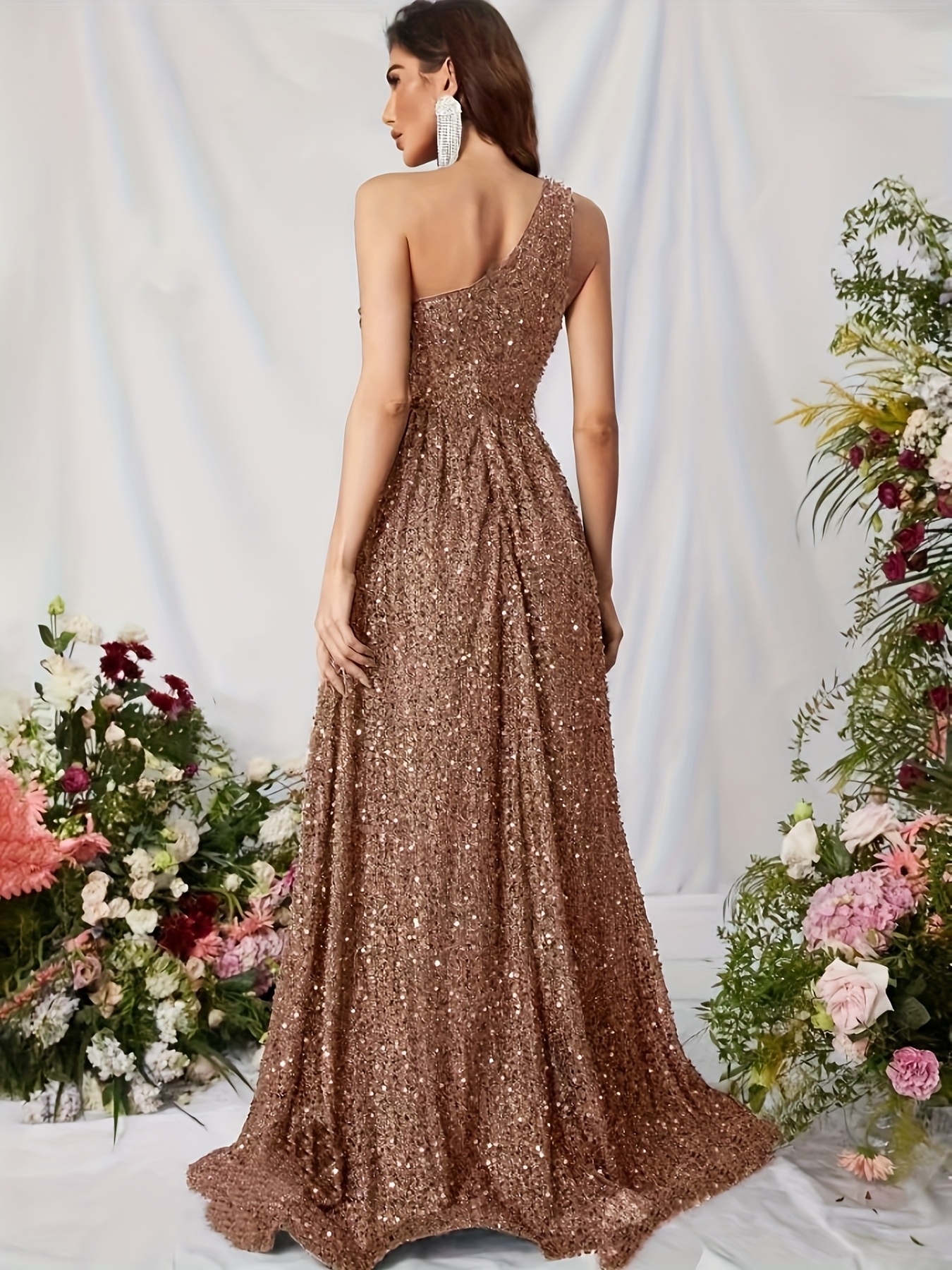 Robe de soirée élégante à une épaule pour femme – Parfaite pour les fêtes