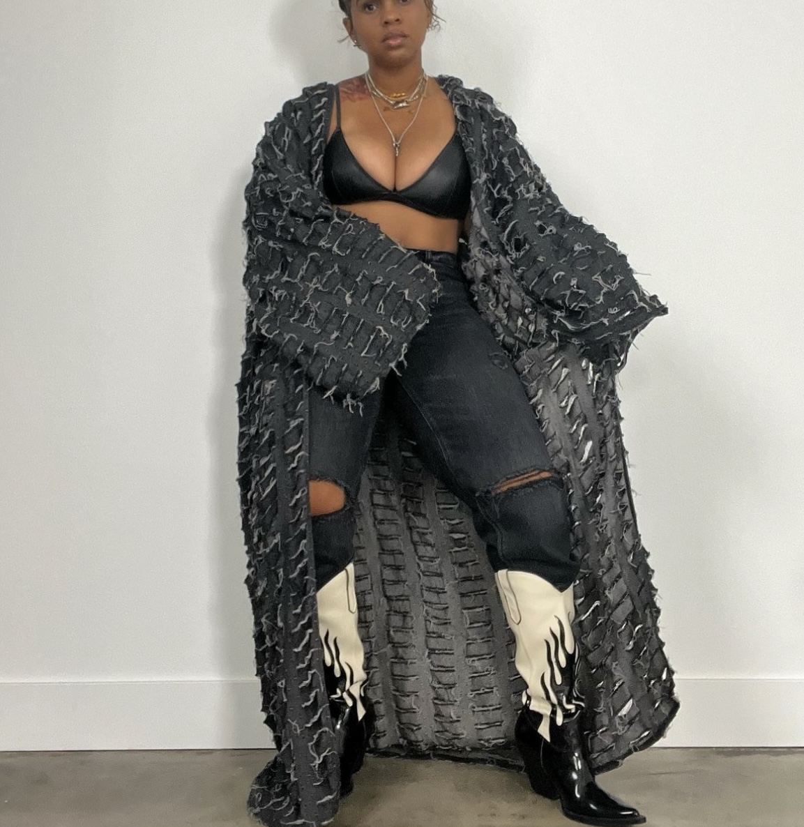 Cardigans en Denim creux pour blogueur africain, surdimensionnés, pour soirée d'été, amples, pour femmes européennes, couverture de Bikini de plage