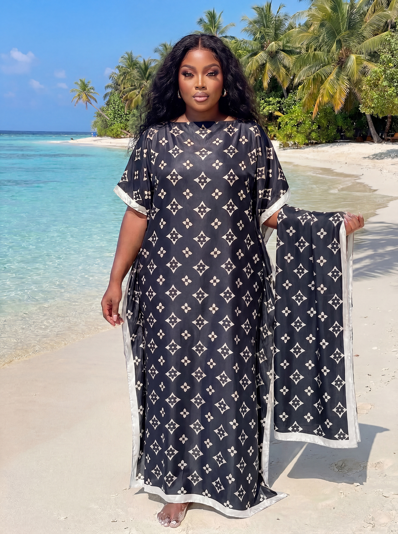 Robe de soirée musulmane pour femme, style européen et américain, Abaya Dubaï, maxi, design africain, ample, imprimée