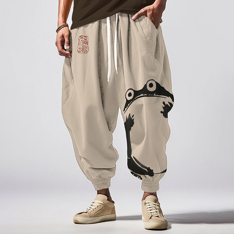 Pantalon Harem décontracté pour homme, style Hip Hop, imprimé 3D Chat Samouraï Japonais, style chinois, coupe ample, pantalon de jogging