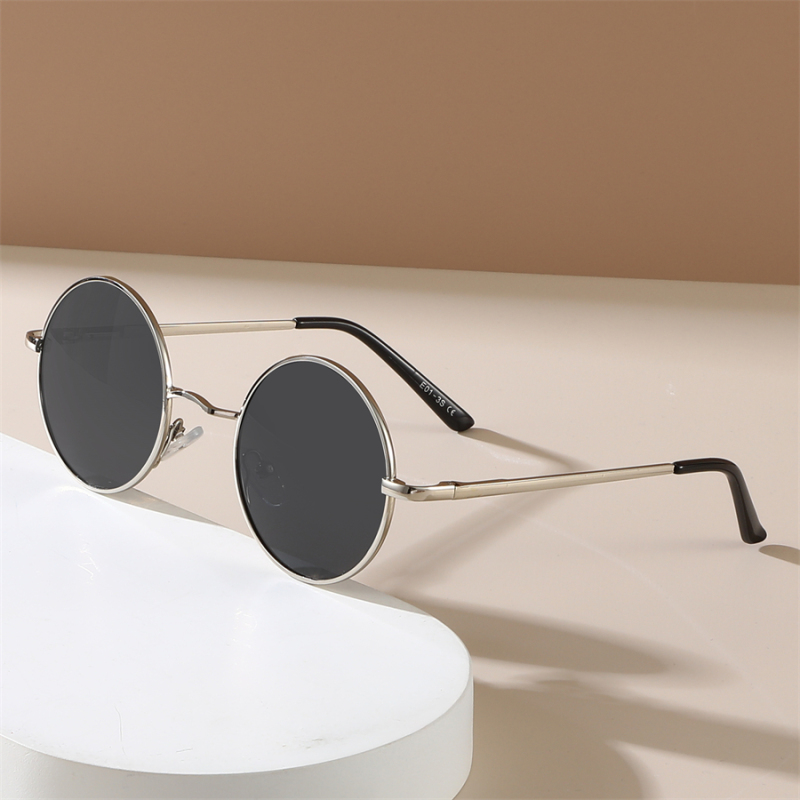 Lunettes de soleil Hippie rondes rétro pour femmes et hommes, tendance Punk Disco, lunettes de fête, cercle en métal, Protection UV