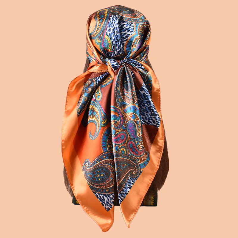 Foulard carré en Satin pour femmes, 90x90 pouces, multi-usage, accessoire de plage d'été, foulard à la mode, serviette de cheveux polyvalente pour utilisation en fête, 1 pièce