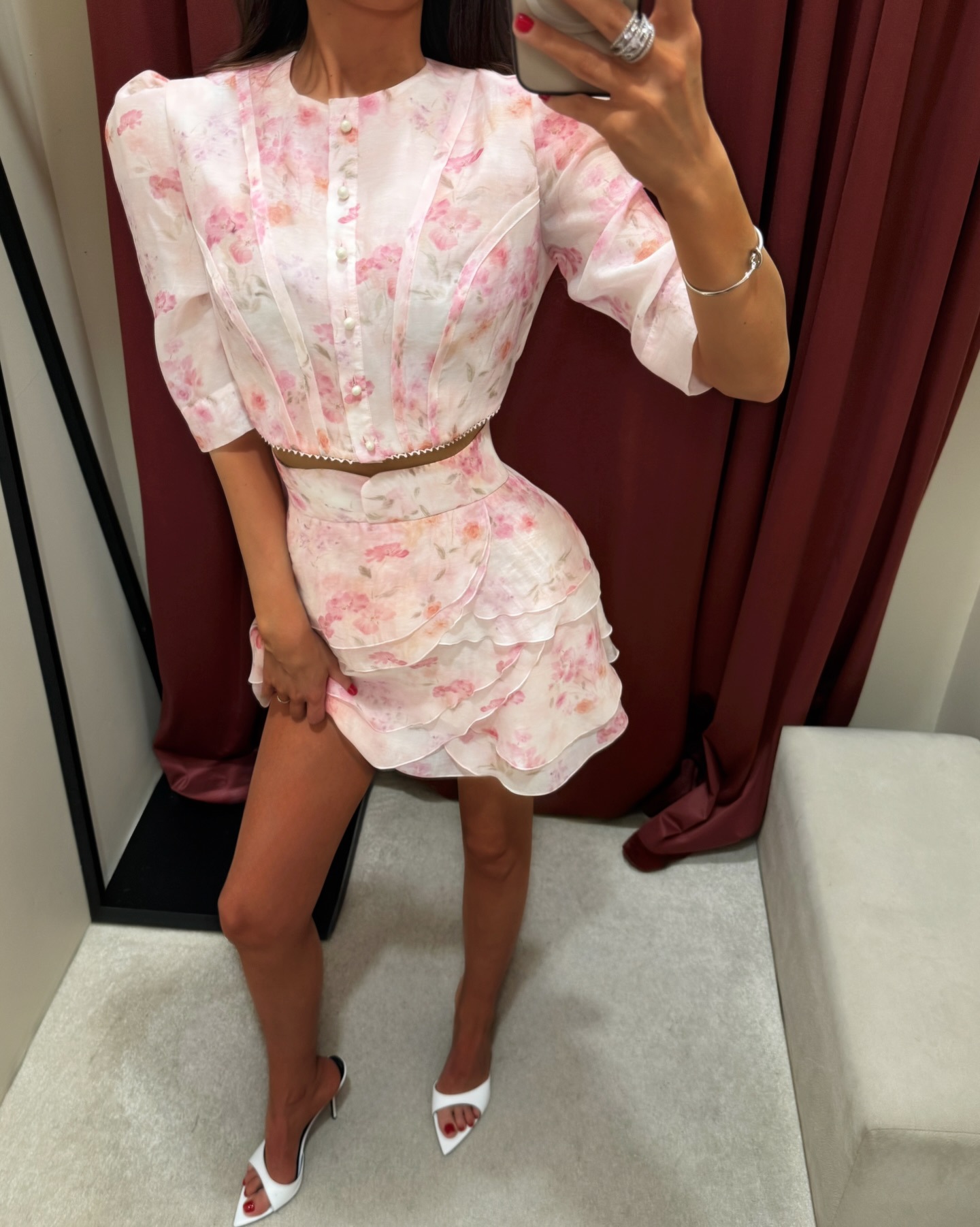 Ensemble 2 Pièces Imprimé Femme : Haut Rétro à Manches Bouffantes et Col Rond, Jupe Taille Haute – Collection Été 2026 – Tenue Élégante et Décontractée pour Femme
