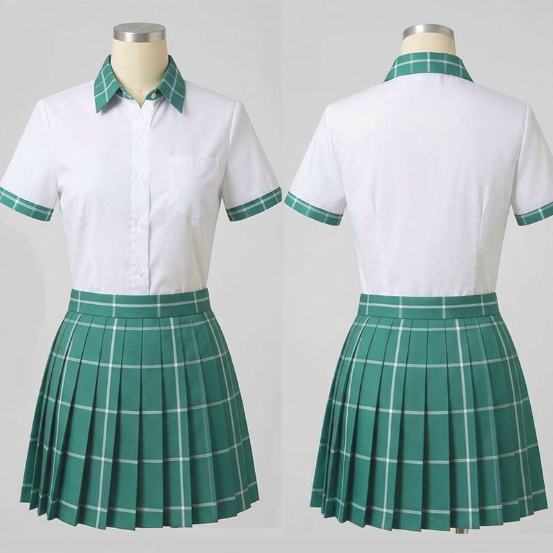 Nouvelle tenue de cosplay Anime ALIEN STAGE Sua Mizi Hyuna, uniforme scolaire Anakt Arts, jupe écossaise verte JK, perruques, tenue d'Halloween