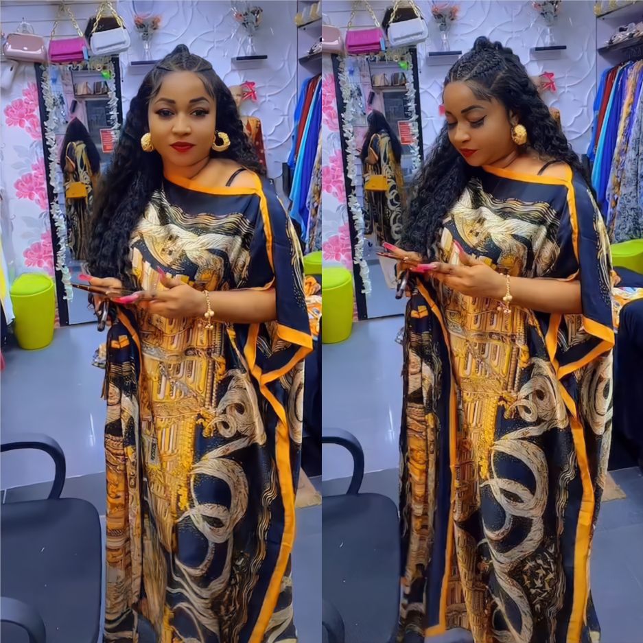 Robe Longue Imprimée avec Écharpe pour Femme Africaine, Style Bohème, Kaftan de Qualité, Promotion d'Été