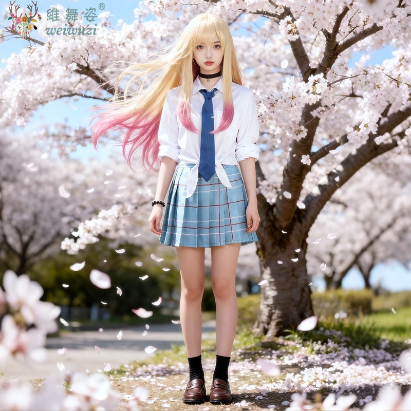 Anime Dressing Man Falling In Love Cos Hitokawa Hai Dream JK Uniformes Scolaires Costumes Cosplay Costumes Fille Halloween Costumes Fantaisie Spectacle De Scène Jeunesse Beau Classique Chemise Blanche Avec Cravate Bleu