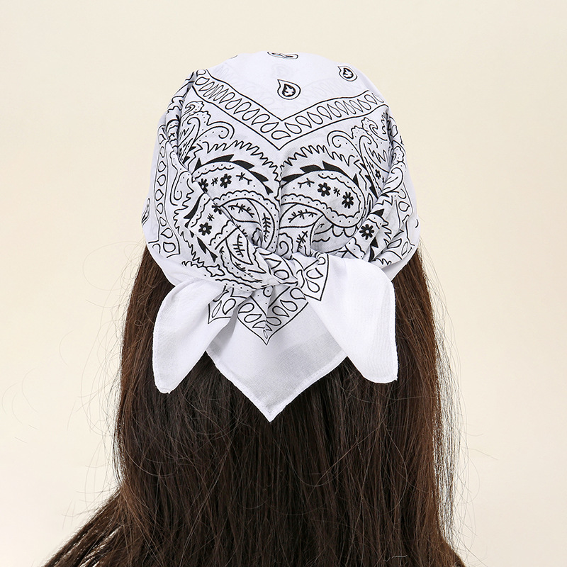 Mode bohème imprimé Bandana bandes de cheveux pour femmes Turban bandeau carré écharpe mouchoir cheveux accessoires Bonnet Hijab