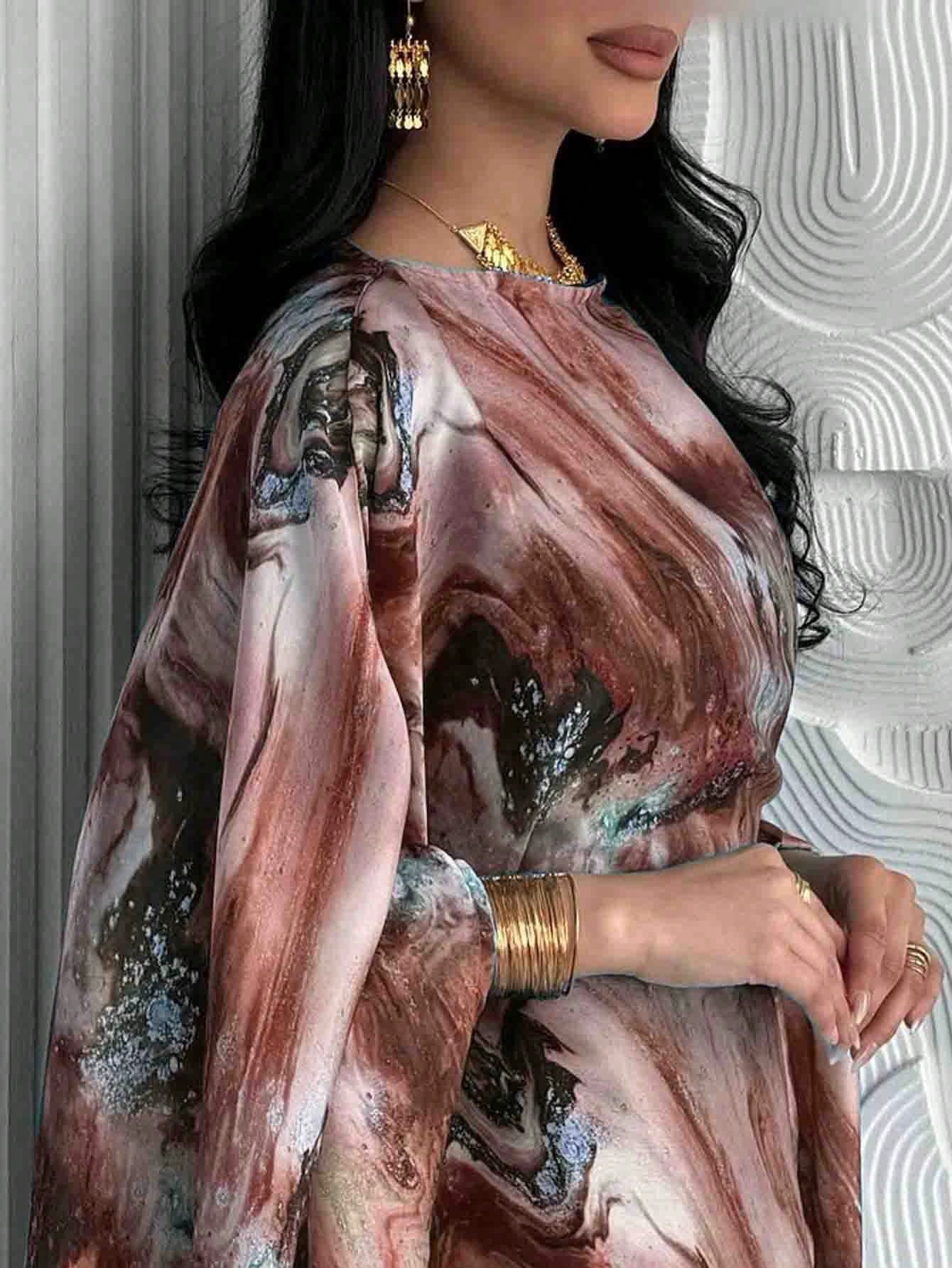 Abayas du Moyen-Orient à manches longues, robes de soirée amples, kaftans élégants, jilbabs pour femmes, abayas islamiques, robes maxi imprimées