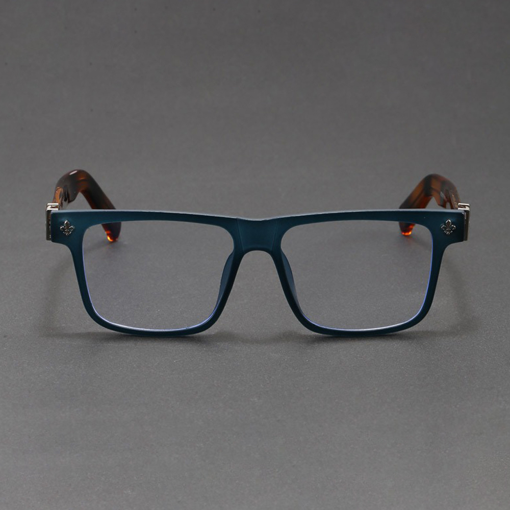 Lunettes anti-lumière bleue carrées vintage pour hommes et femmes, monture épaisse noire rétro, lunettes de vue de luxe à la mode avec charnière décorative