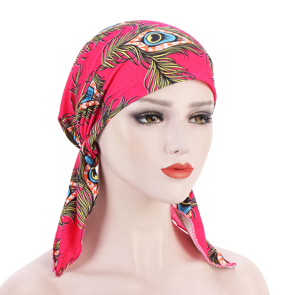 Nouveau Turban Hijab Tendance 2026 à Imprimé, Bonnets Longs et Doux, Élastiques, pour Femmes et Filles, Idéal pour la Chimiothérapie