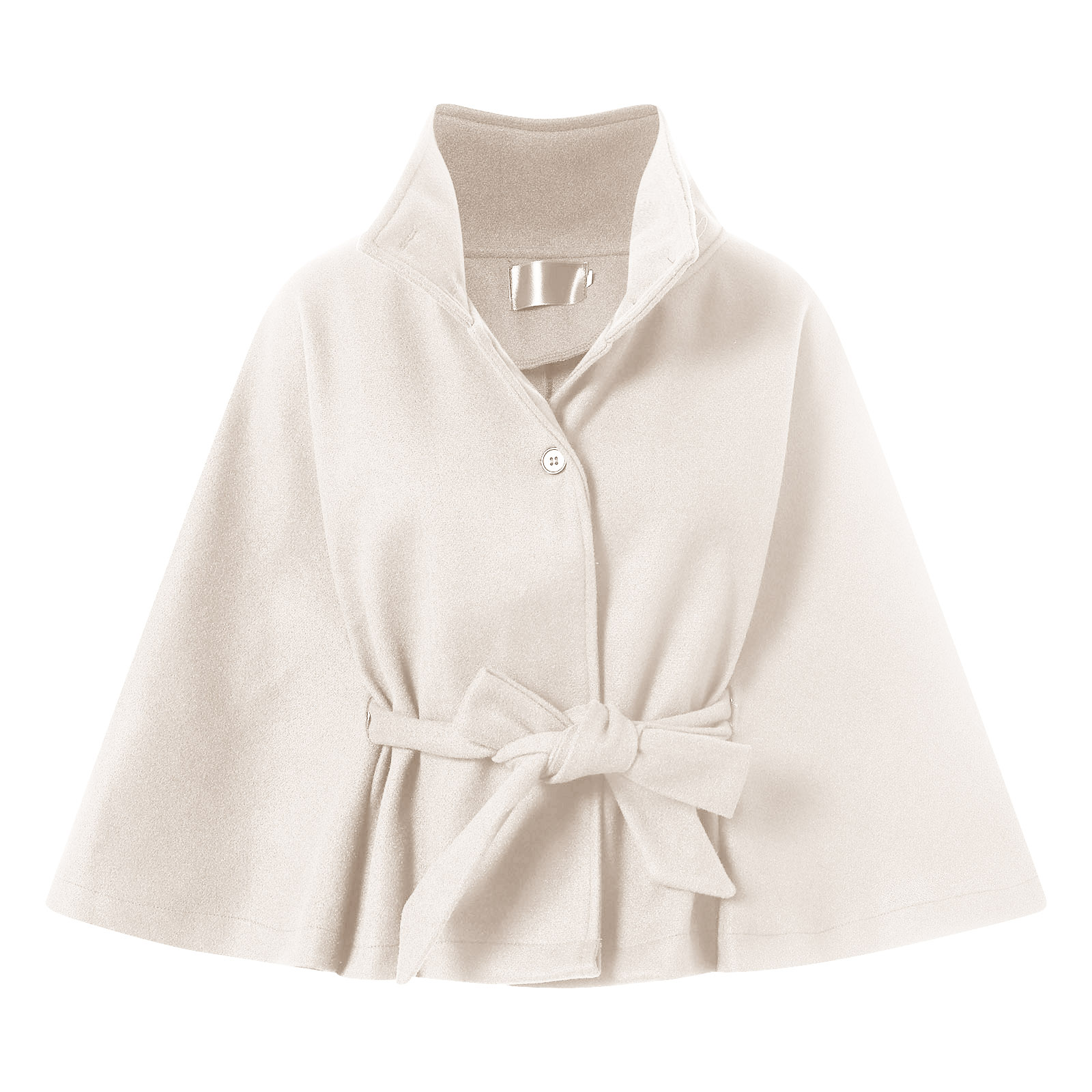 Manteaux Cape à lacets pour femmes, vestes à col haut avec ceinture, manteaux en fausse laine mélanges, automne hiver, manteau élégant, pardessus court, nouvelle collection 2026