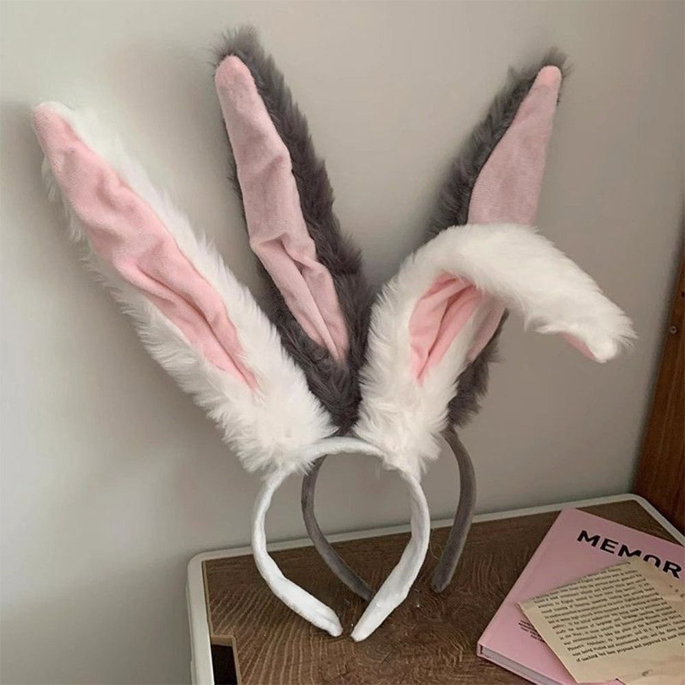 Serre-têtes en peluche douce avec oreilles de lapin, accessoires de coiffure pour cosplay de lapin, bandeaux mignons pour filles, accessoires photo, coiffures de fête, accessoires capillaires
