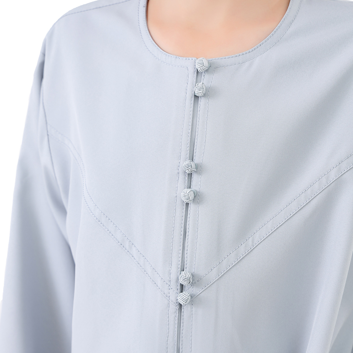 Robe longue pour garçons arabes, avec poches latérales, boutons sur le devant, pour adolescents, enfants, Jubba Thobe Hui, ethnique, dubaï, Qatar, prière, caftan marocain