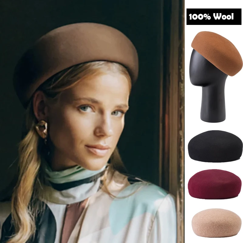 Béret élégant en laine 100% pour femmes, chaleur hivernale, décontracté, à la mode, chapeau de peintre, accessoires de vêtements pour le shopping en plein air