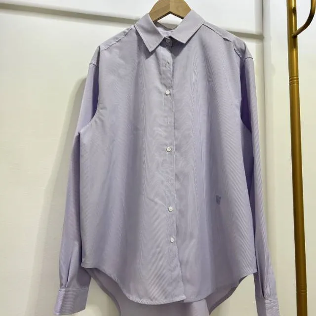 Chemise pour femme, coupe classique, brodée sur le devant, courte devant et longue derrière, polyvalente, ample, col rabattu