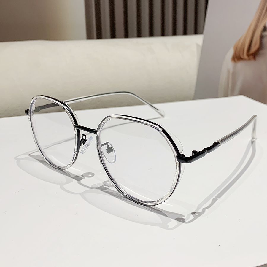Lunettes polyvalentes à grande monture à la mode, verres plats amincissants pour le visage, Style de banlieue unisexe, adaptées à toutes les saisons