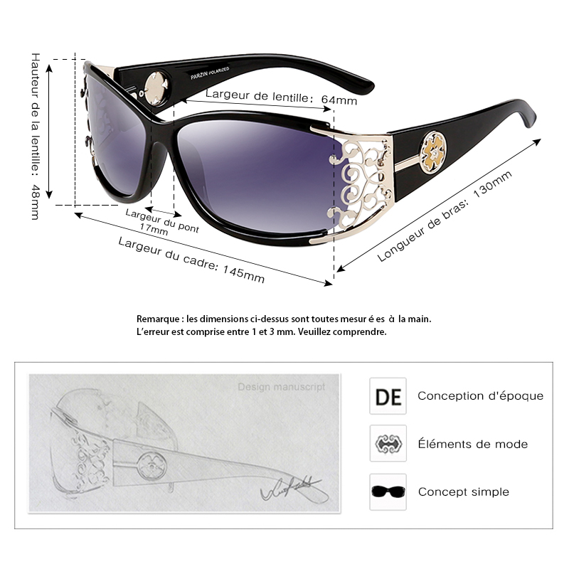 Lunettes de soleil polarisées pour femmes, de luxe, styliste, UV400, protection des nuances foncées pour dames, classiques, vente en gros, PZ9218