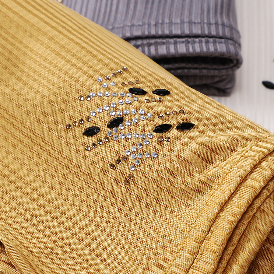 Écharpe de lit en jersey Hijab avec paillettes brillantes, châles musulmans, écharpe de sauna islamique, doux et respirant