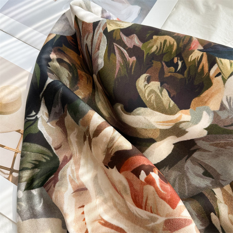 Écharpe en soie de 90 cm, châles en twill roulés à la main, foulards de luxe en soie de mûrier, bandanas pour cheveux et cou, accessoires pour le cou et la tête