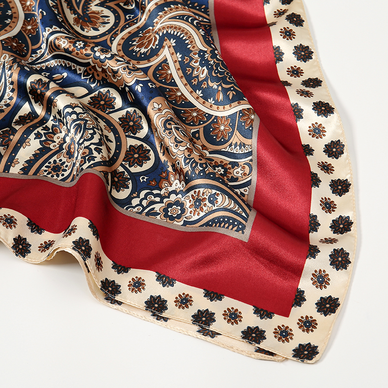 Foulards en soie de haute qualité 90x90cm, mouchoir imprimé à motifs de cajou, foulards carrés, Bandana en soie pour femmes, accessoires de sac