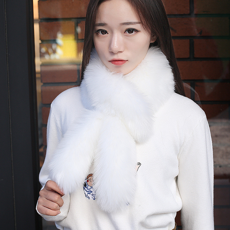 Écharpe en fourrure d'hiver pour femmes, écharpe en peluche moelleuse, couleur unie, foulard épais pour l'extérieur, étole