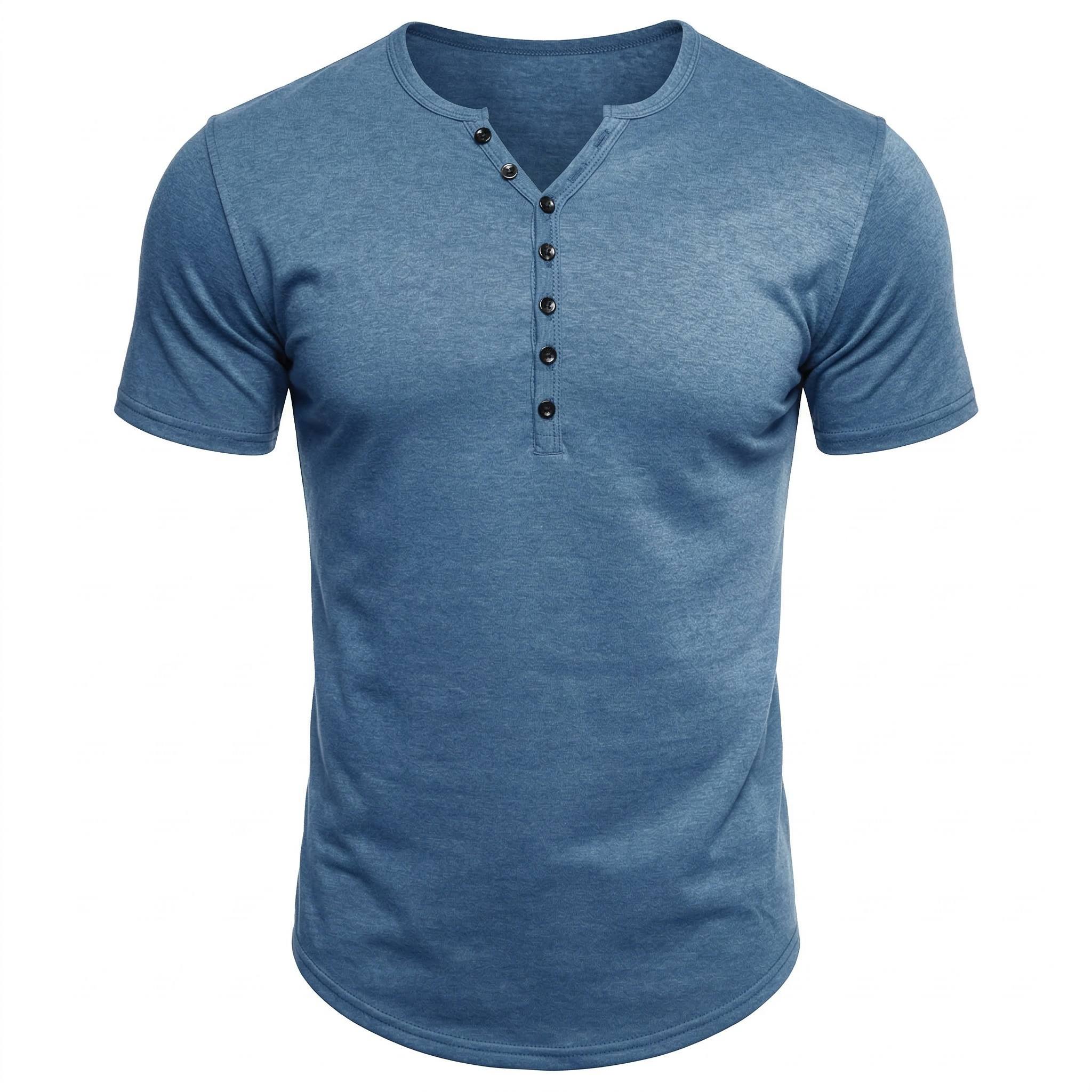 T-shirt pour homme, décontracté, de haute qualité, manches courtes, col Henry, t-shirts pour homme, mode, t-shirt basique pour homme