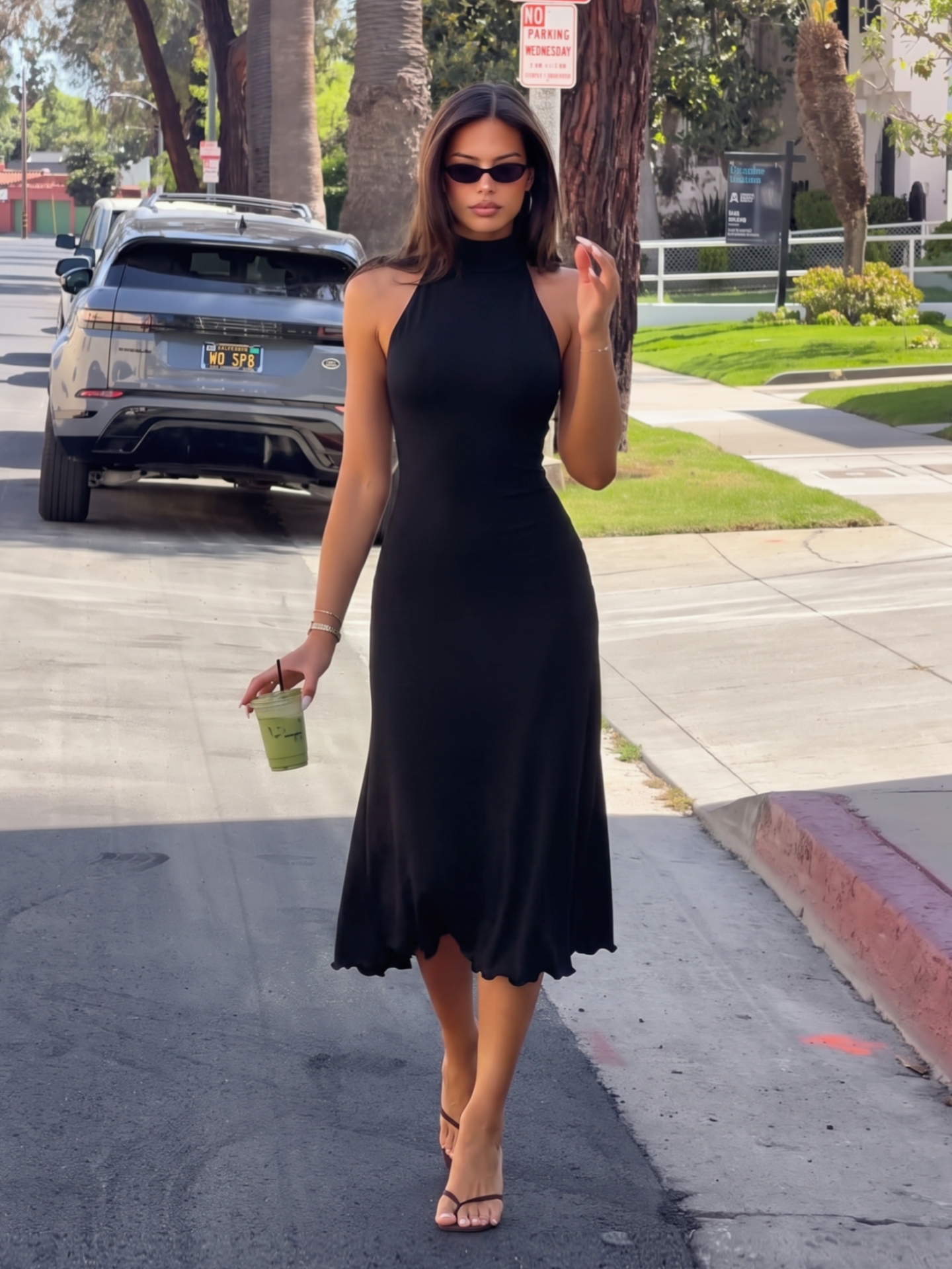 Dulzura Robe longue asymétrique à col licou, dos nu, plissée, coupe ajustée, avec ruban, unie, sexy et élégante, pour soirée, fête ou bal de promo