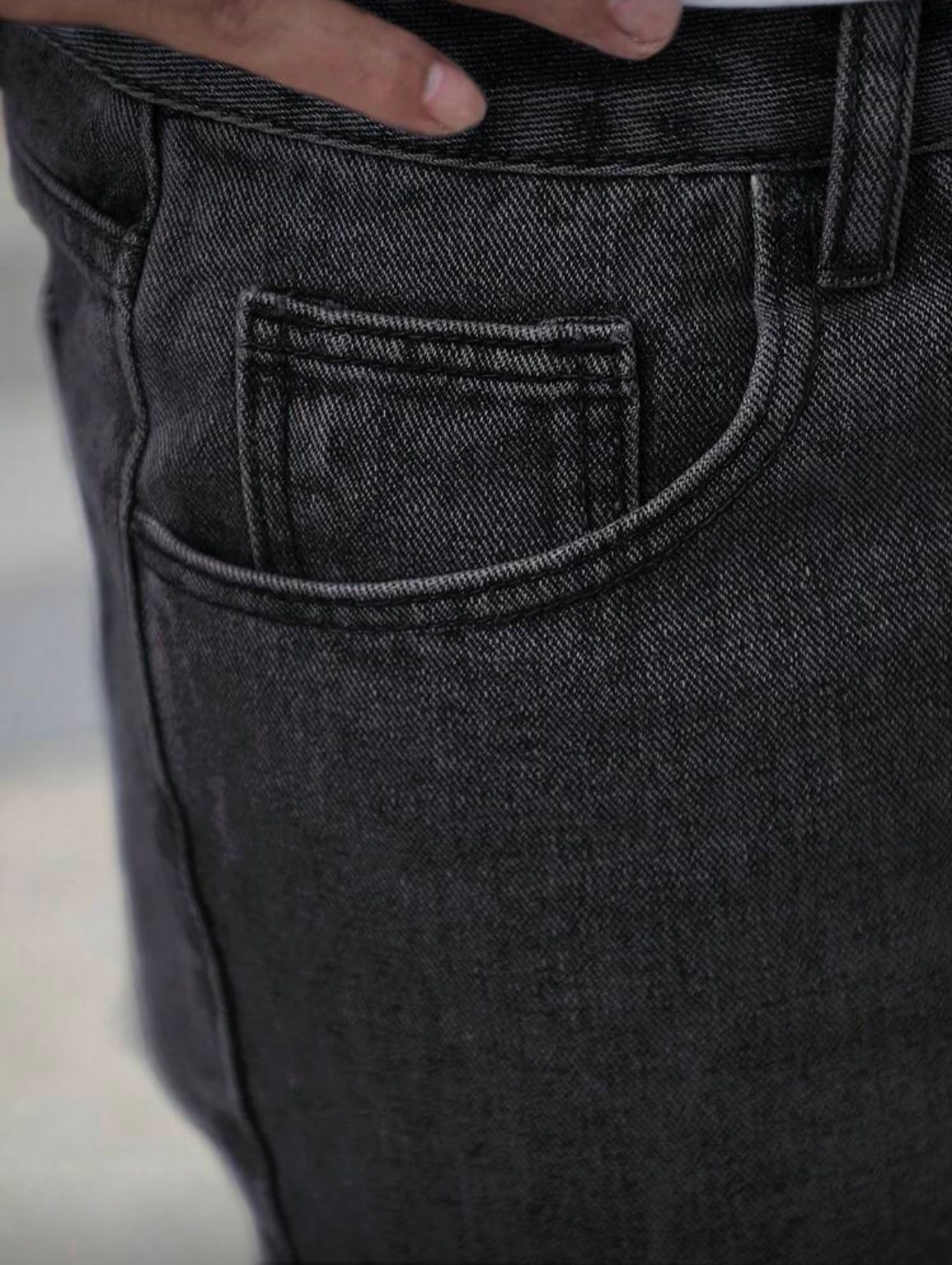 Jean droit ample pour hommes, délavé gris foncé Vintage, tenue quotidienne décontractée, confortable et polyvalent, toutes tailles