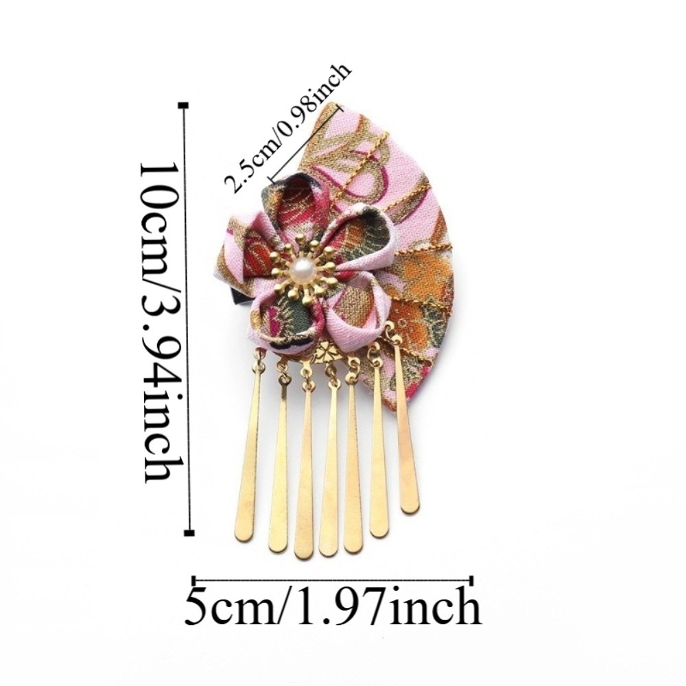 Épingle à cheveux pour femmes, fausse perle, fleur, éventail décoratif, robe traditionnelle japonaise, kimono, pince à cheveux, accessoires de cheveux pour enfants, filles, cosplay