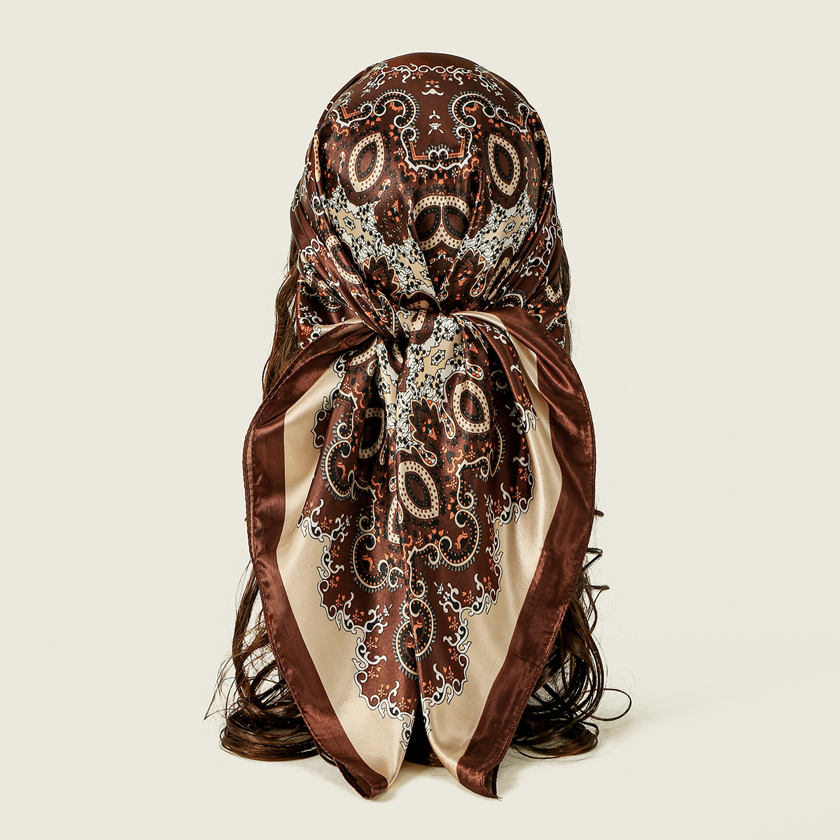 90*90 cm Satin soie carré écharpe femme mode foulard cou tête/cheveux foulards Bandana mouchoir Paisley imprimé foulard